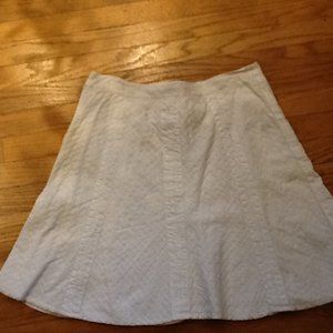 White Cotton Skirt with Artwork Seams